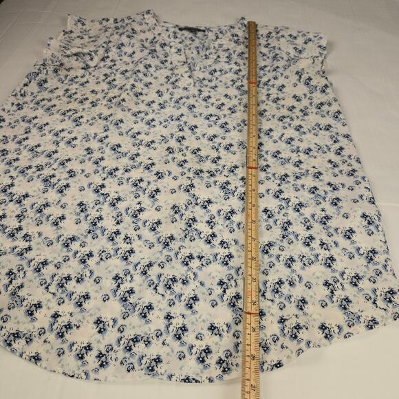 Adrianna Papell Womens Medium Blouse Ditsy Floral Lightweight Flowy Cottagecore - Picture 5 of 10